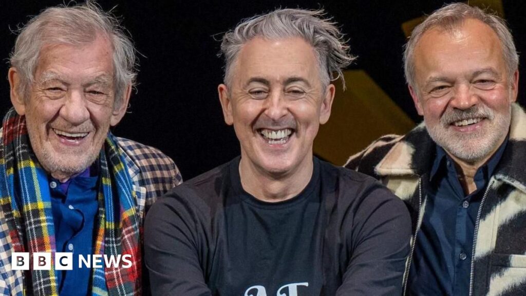 Cumming hails ‘extraordinary’ first Out in the Hills festival Sir Ian McKellen, left, Alan Cumming, centre, and Graham Norton, right.