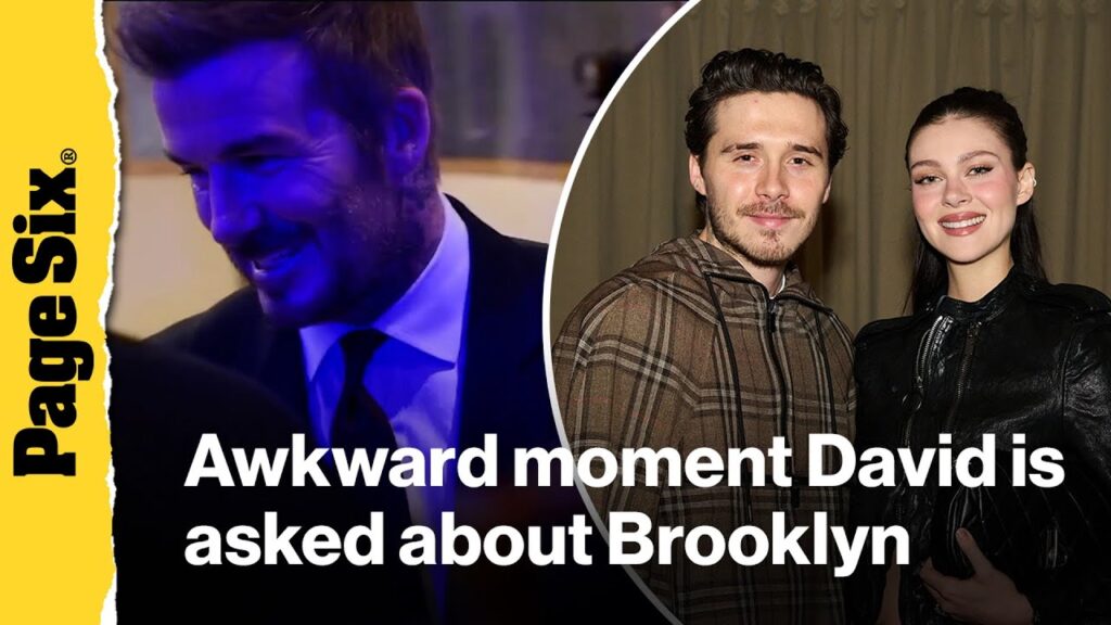 See the awkward moment David Beckham is asked about son Brooklyn's rant