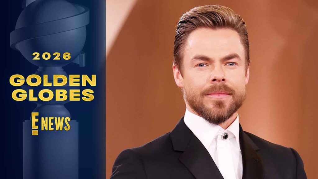 See Derek Hough's First Outing After Welcoming Baby With Hayley Erbert | Golden Globes 2026