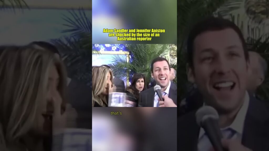 Adam Sandler & Jennifer Aniston shocked by giant reporter Brad Blanks  😲🇦🇺
