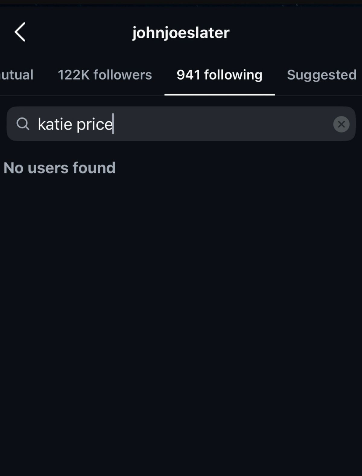 JJ Slater no longer follows Katie on Instagram