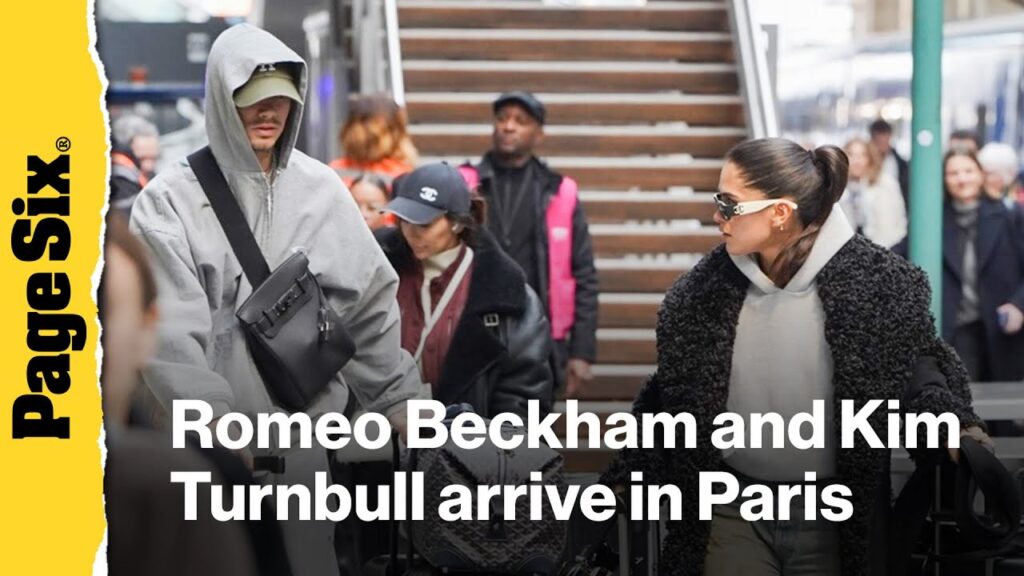 Romeo Beckham and Kim Turnbull arrive in Paris amid family feud