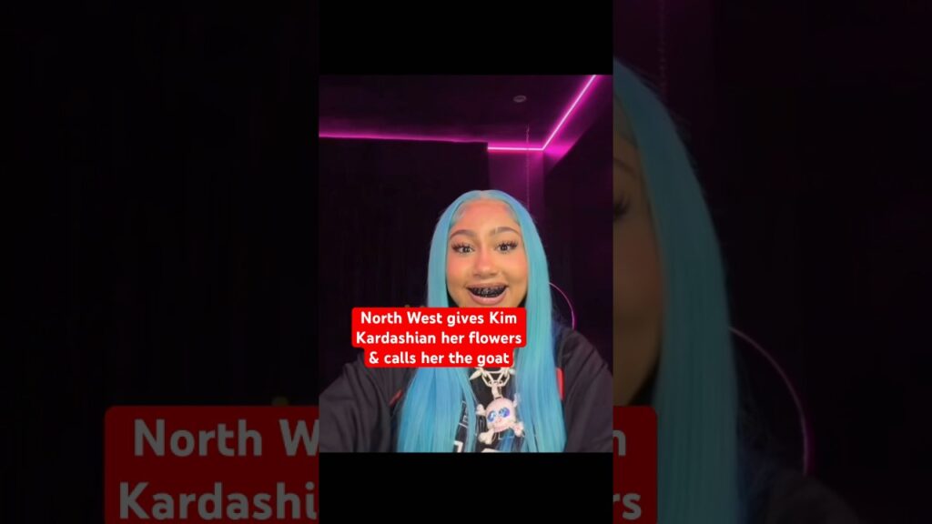 North West gives Kim her flowers❤️ #kimkardashian #northwest #shorts