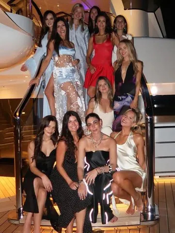 Nina Dobrev/Instagram Nina Dobrev and close friends including Michelle Randolph and Alix Earle in December 2025