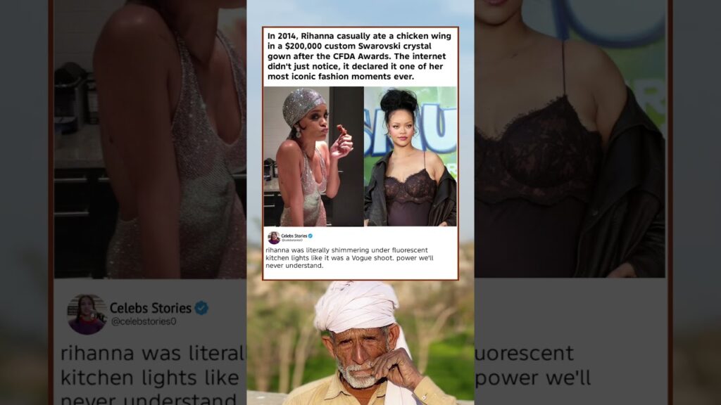 Rihanna Ate a Chicken Wing in a $200K Crystal Gown – Iconic! 🔥#memes#shortsvideo#shorts
