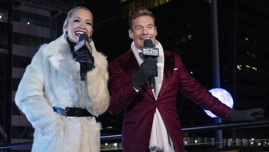 ABC Dominates New Year’s Eve 2025 TV Ratings, As Usual Rita Ora and Ryan Seacrest on New Year’s Eve 2025