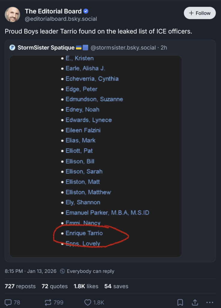 Proud Boys leader Tarrio found on the leaked list of ICE officers
