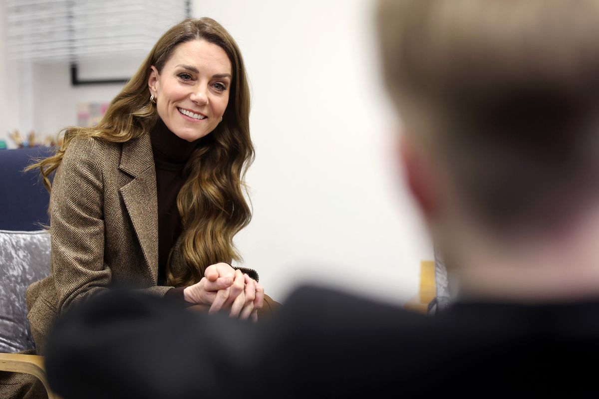 The Princess of Wales on a visit to Bradford today