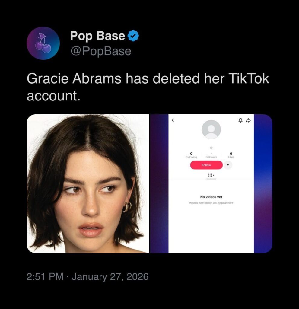 Gracie Abram deleted her TikTok account