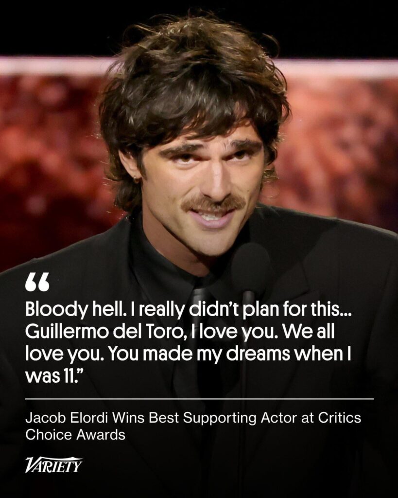 Jacob Elordi has won Best Supporting Actor for ‘Frankenstein’ at the 31st Annual Critics Choice Awards (January 4, 2026)