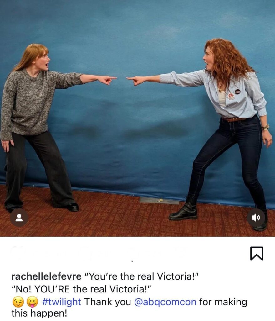 Rachelle Lefevre and Bryce Dallas Howard do the ‘Spider-Man meme’: ‘You’re the real Victoria’!’