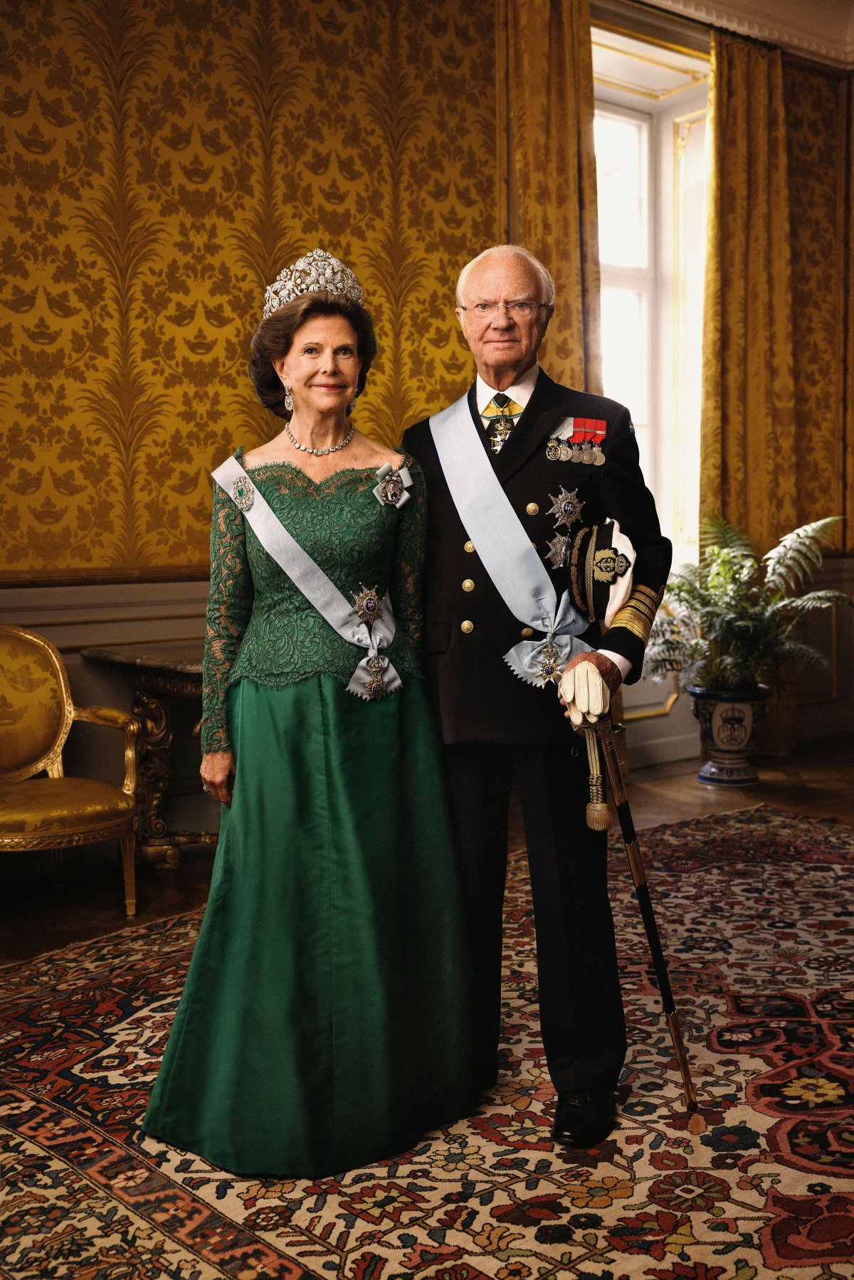 The King and Queen of Sweden are pictured in a new set of gala portraits, released on January 7, 2026 (Elisabeth Toll/Royal Court of Sweden)