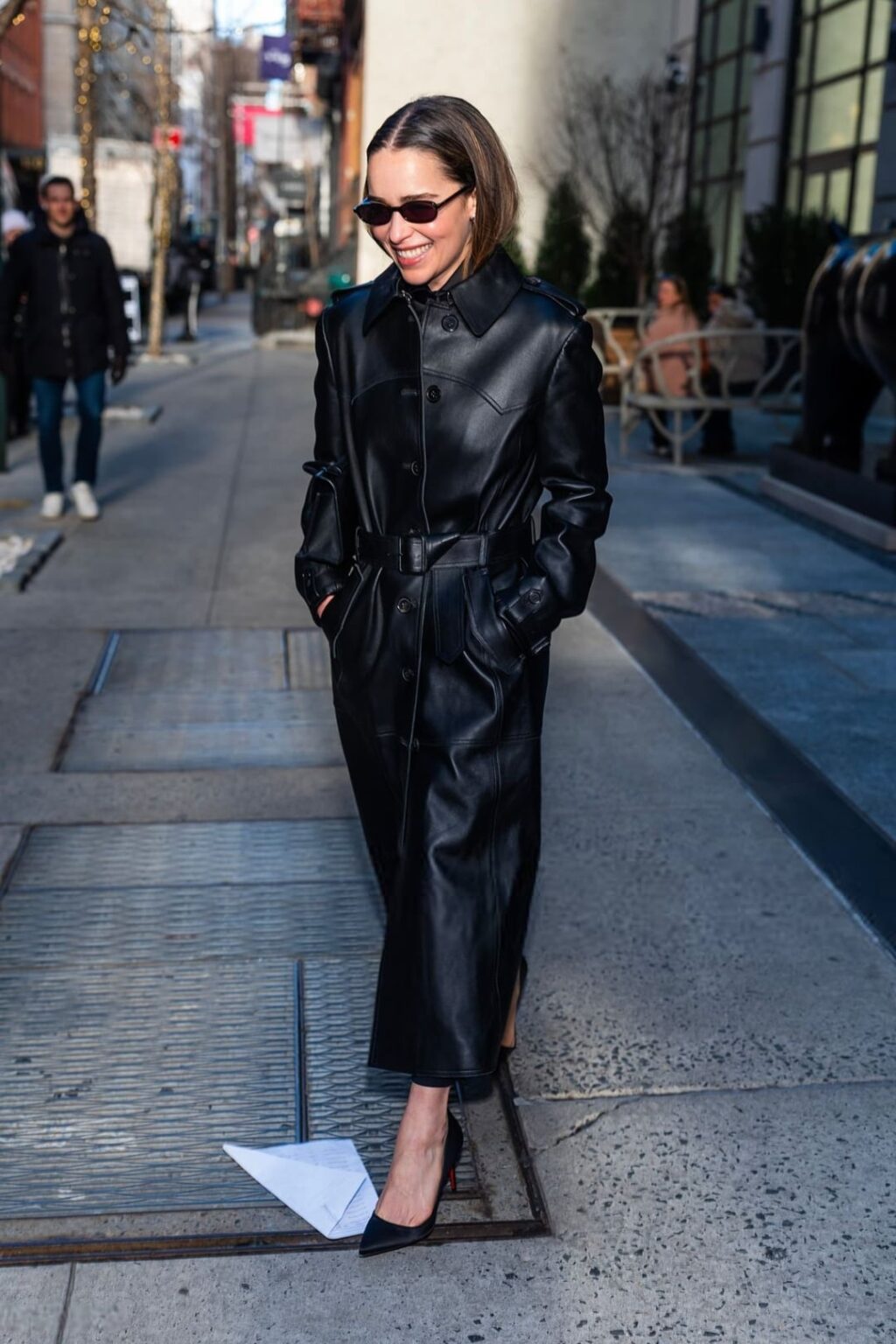 Emilia Clarke promoting her new tv show 'Ponies' in NYC this week