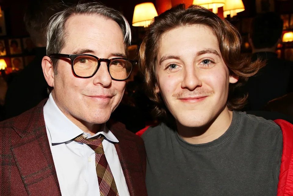 Matthew Broderick and James Wilkie Broderick pose together at Sardi's on January 26 Bruce Glikas/Getty