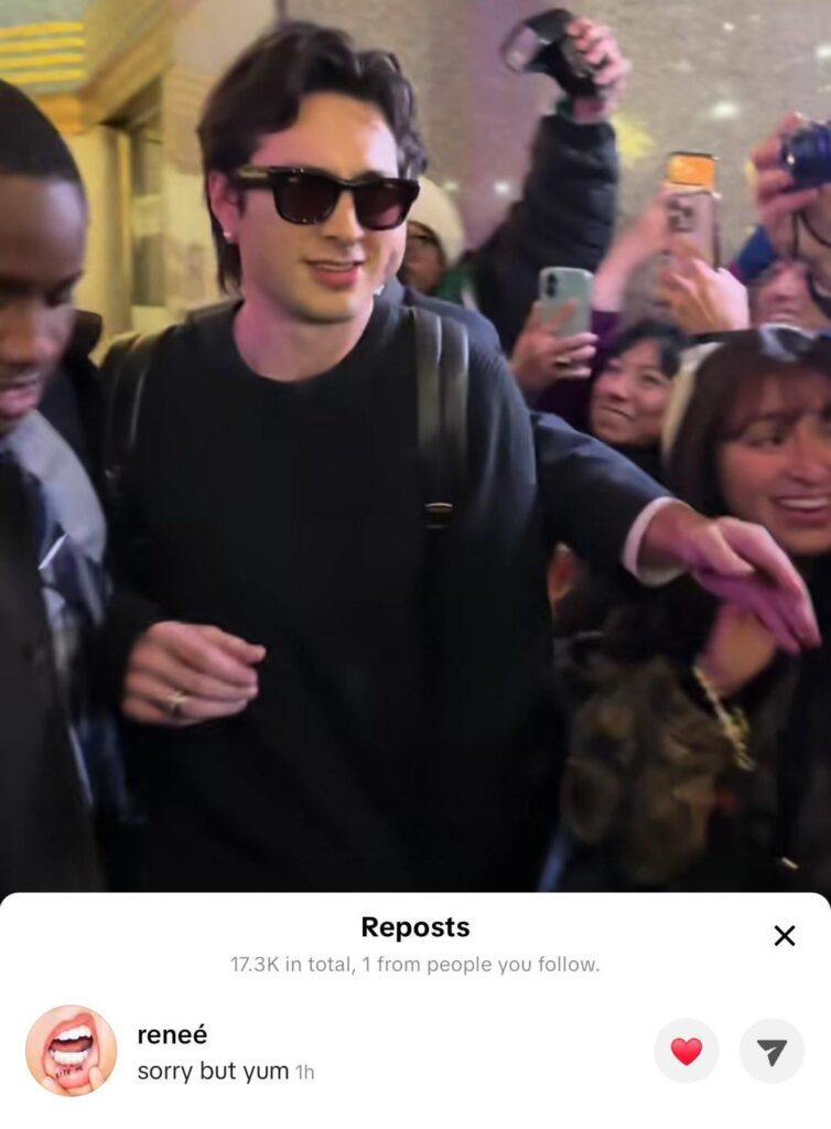 Reneé Rapp reposts tiktok of Hudson Williams with comment “sorry but yum”