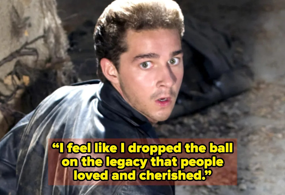 A person in a leather jacket is digging with a shovel in a dirt-filled, rugged area, looking back over their shoulder