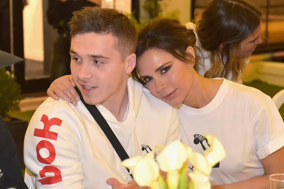 Brooklyn and Victoria Beckham in 2018