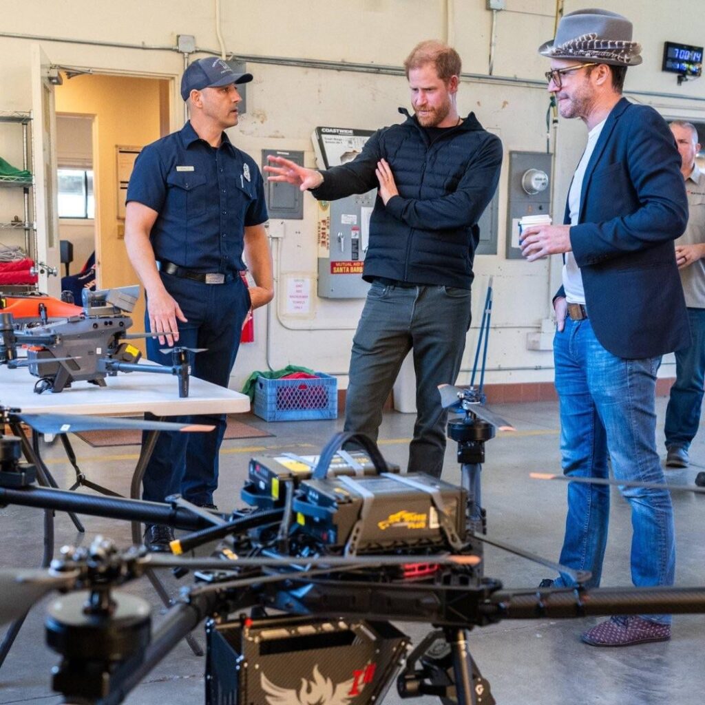 Prince Harry andJohn Mills, co-founder and CEO of Watch Duty, recently toured Santa Barbara fire stations to highlight wildfire response