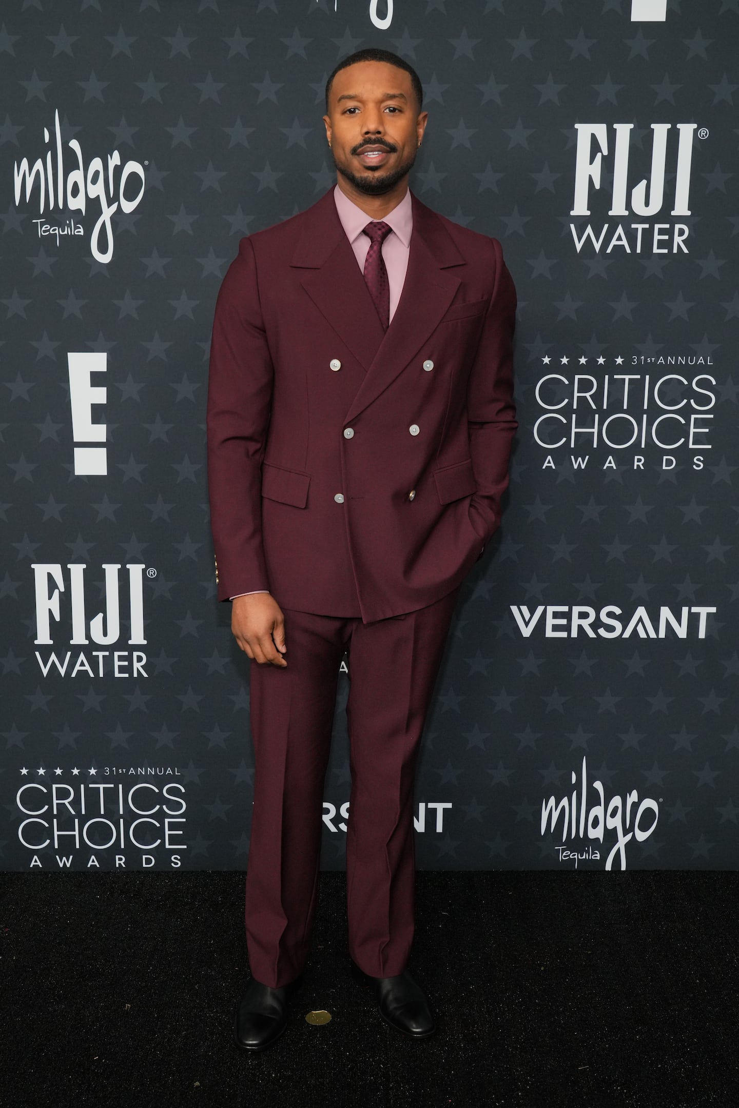 Michael B. Jordan arrived at the 31st Annual Critics Choice Awards on Sunday at The Barker Hanger in Santa Monica, Calif.