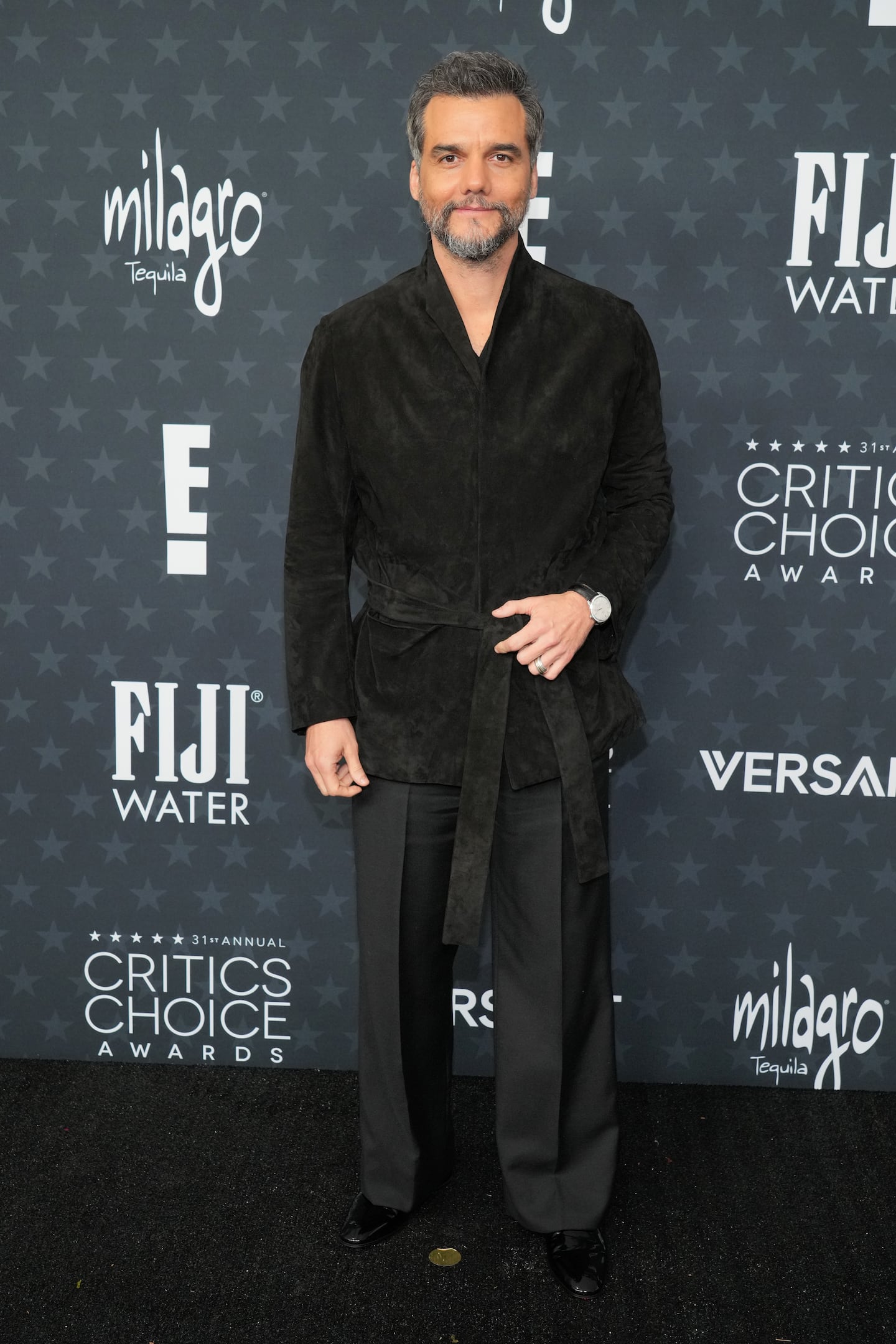Wagner Moura arrived at the 31st Annual Critics Choice Awards on Sunday at The Barker Hanger in Santa Monica, Calif.
