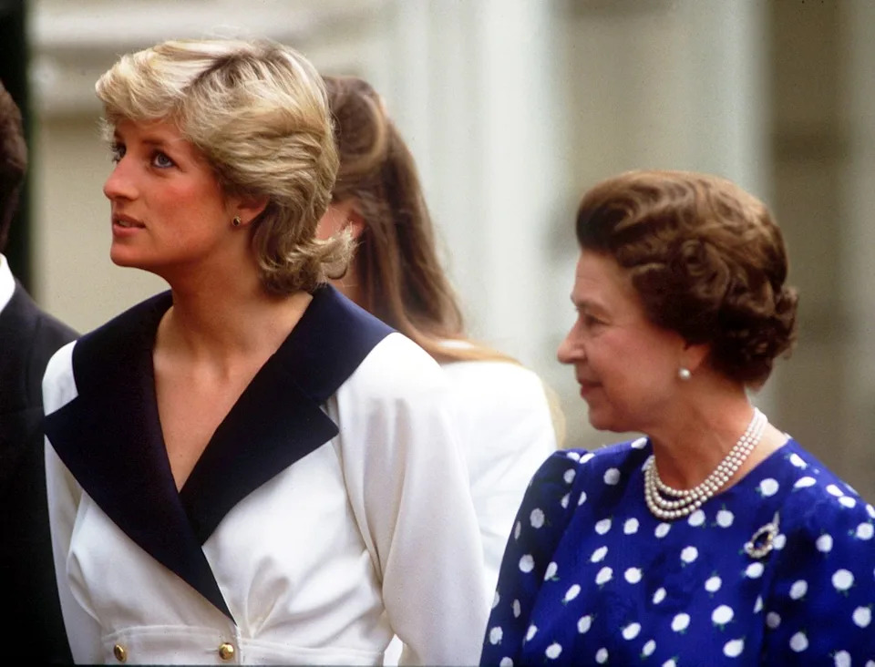 Getty Images Princess Diana and Queen Elizabeth in August 1987.