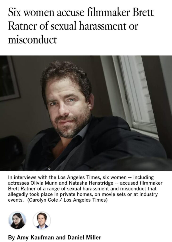 The new documentary ‘Melania’ is co-produced and directed by Brett Ratner. Multiple women including Olivia Munn, Natasha Henstridge and Jaime Ray Newman have accused him of sexual assault or harassment.