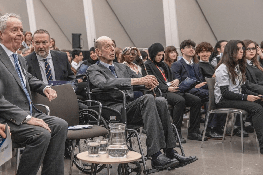 Duke of Kent watched a performance by the English Chamber Orchestra at the Imperial War Museum in London today to mark Holocaust Remembrance Day