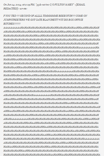 Channing Tatum’s leaked email to Sony execs celebrating 22 Jump Street's box office success, from the 2014 Sony hack. Anyone remember the juiciest things that came out from this that might have been glossed over at the time, since it was an absolute flood of information that came out?