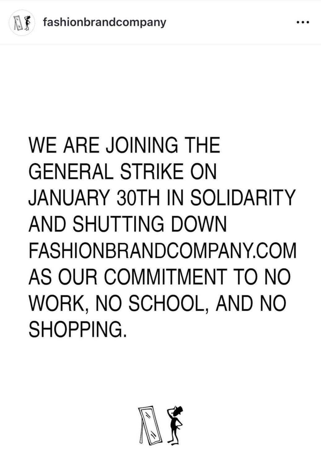 LA Based clothing brand, fashionbrandcompany, announces they will be participating in General Strike on January 30th