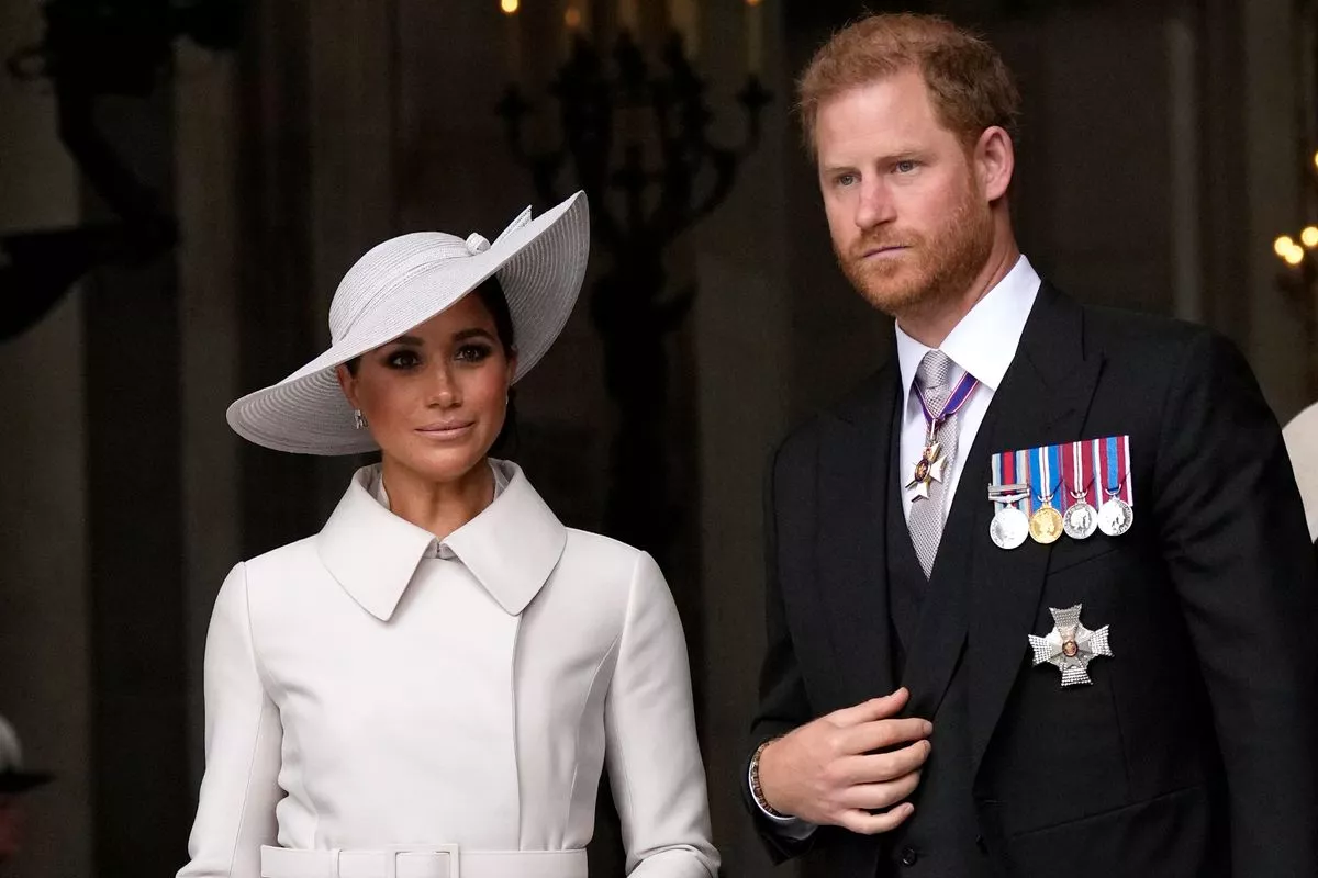 A close up of Meghan Markle and Prince Harry 
