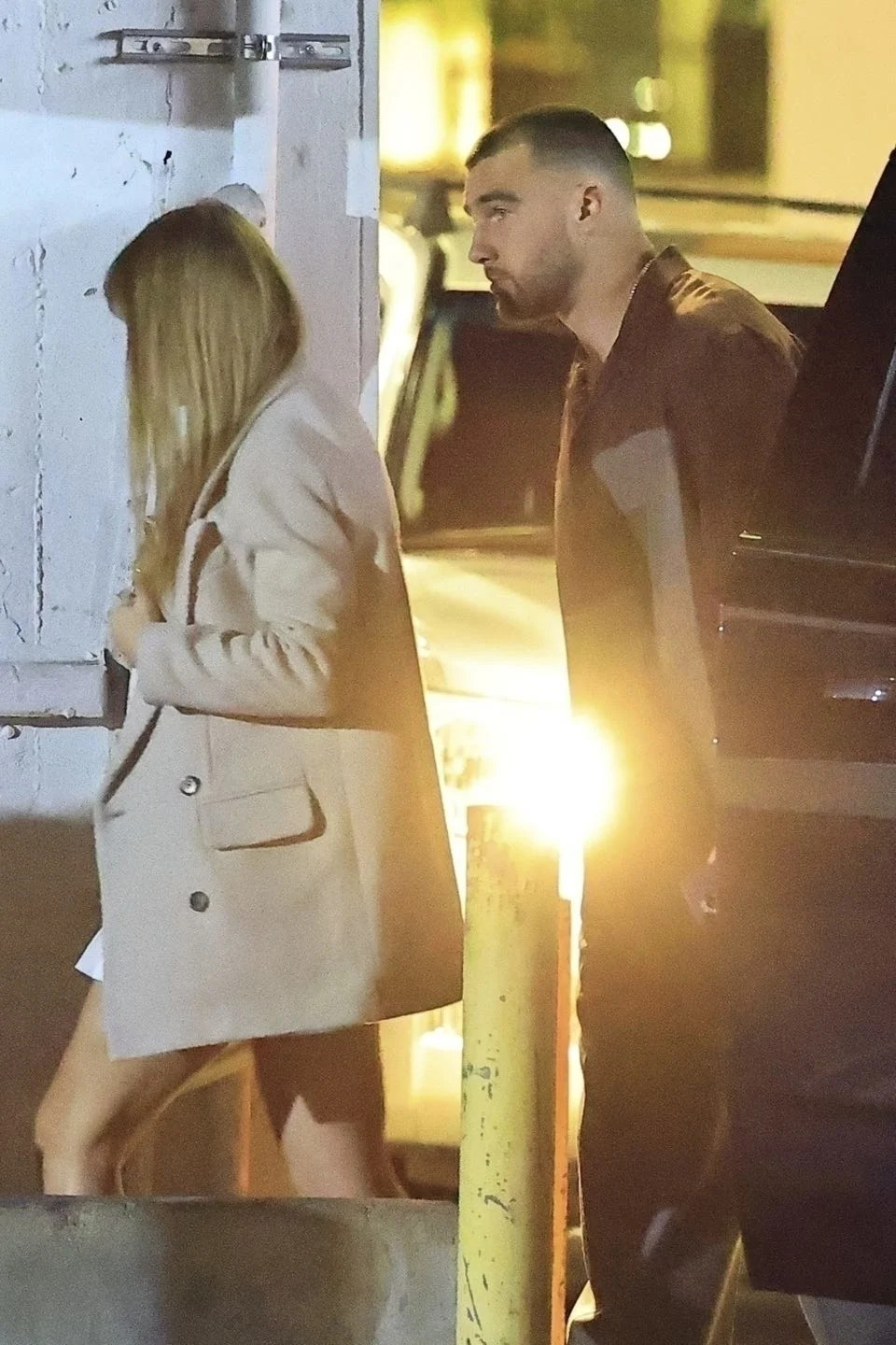 *premium exclusive* beverly hills, ca **web embargo until january 14th, 2026 until 2pm est** singer songwriter taylor swift and her boyfriend, american football superstar travis kelce, were seen enjoying dinner at funke restaurant in beverly hills, which sparked more excitement around their relationship. the couple continues to be the center of attention during their public outings as kelce appears stoic amid the chiefs playoffs loss. pictured: taylor swift, travis kelce backgrid usa 12 january 2026 usa: +1 310 798 9111 / usasales@backgrid.com uk: +44 208 344 2007 / uksales@backgrid.com *uk clients pictures containing children please pixelate face prior to publication*