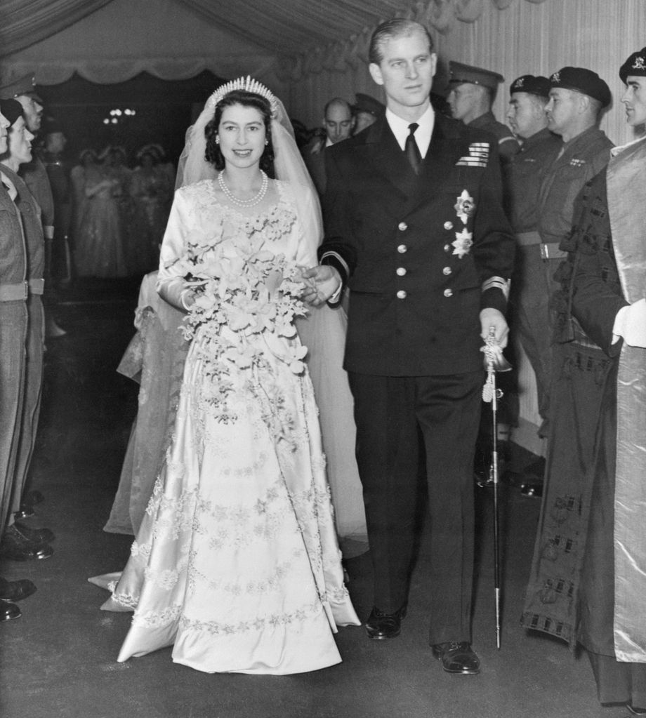 The Queen and Prince Philip leaving Westminster Abbey