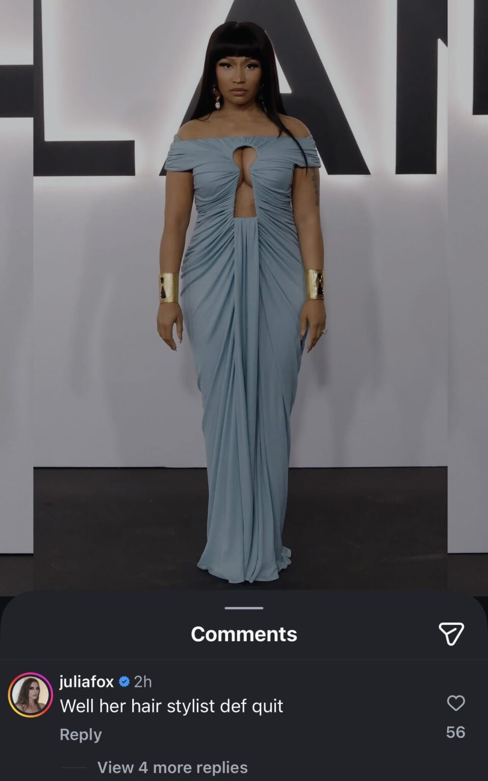 “Well her hair stylist def quit” - Julia Fox about Nicki Minaj at the ‘Melania’ Premiere