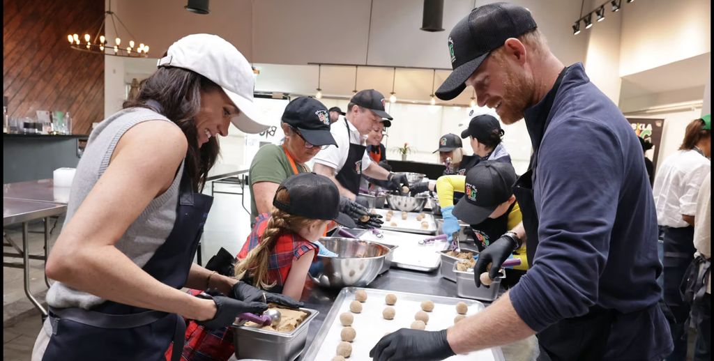 Prince Archie and Princess Lilibet helping out at Our Big Kitchen Los Angeles