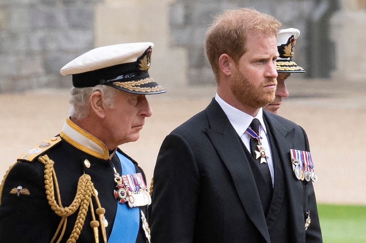 King Charles and Prince Harry pictured in 2022