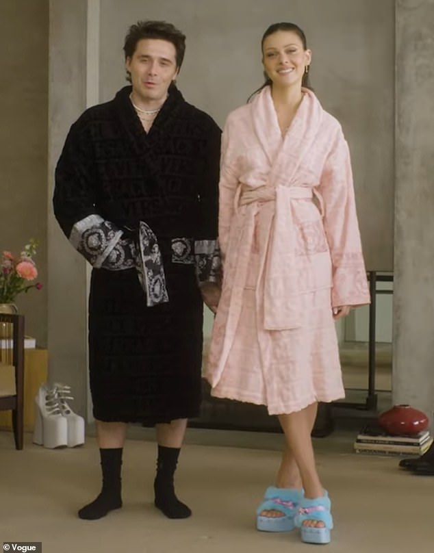 Even when indulging in their favourite activity of watching TV at home, the couple do so in matching $1,150 Valentino robes