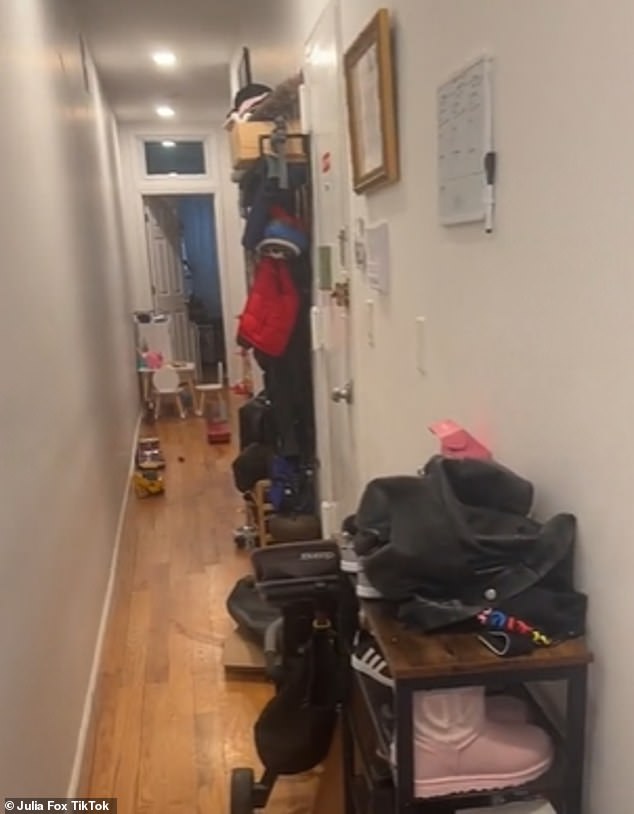 In the video, posted in 2023, the star revealed her corridor was littered with clothes and toys