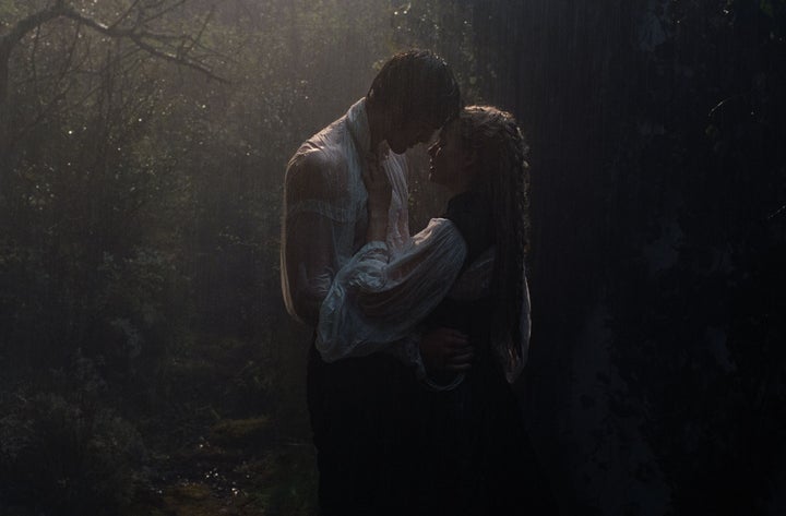 Jacob Elordi and Margot Robbie in "Wuthering Heights."