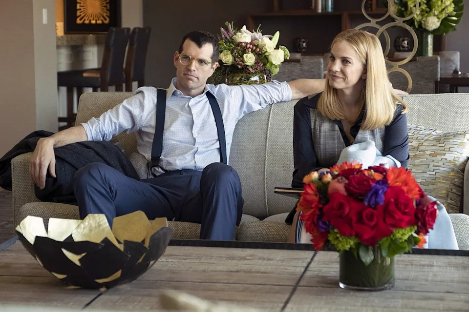 HBO/Kobal/Shutterstock Timothy Simons and Anna Chlumsky in ‘Veep’ season 7 (2019)
