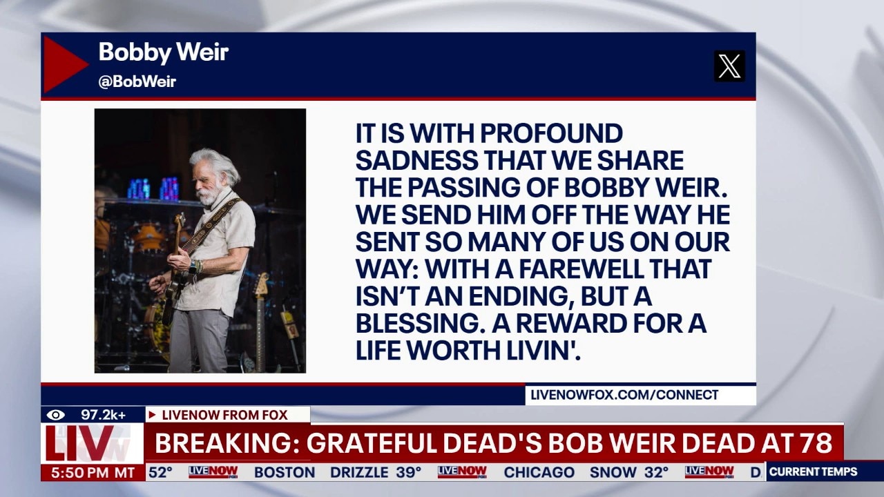 Breaking: Grateful Dead co-founder Bob Weir dead at 78