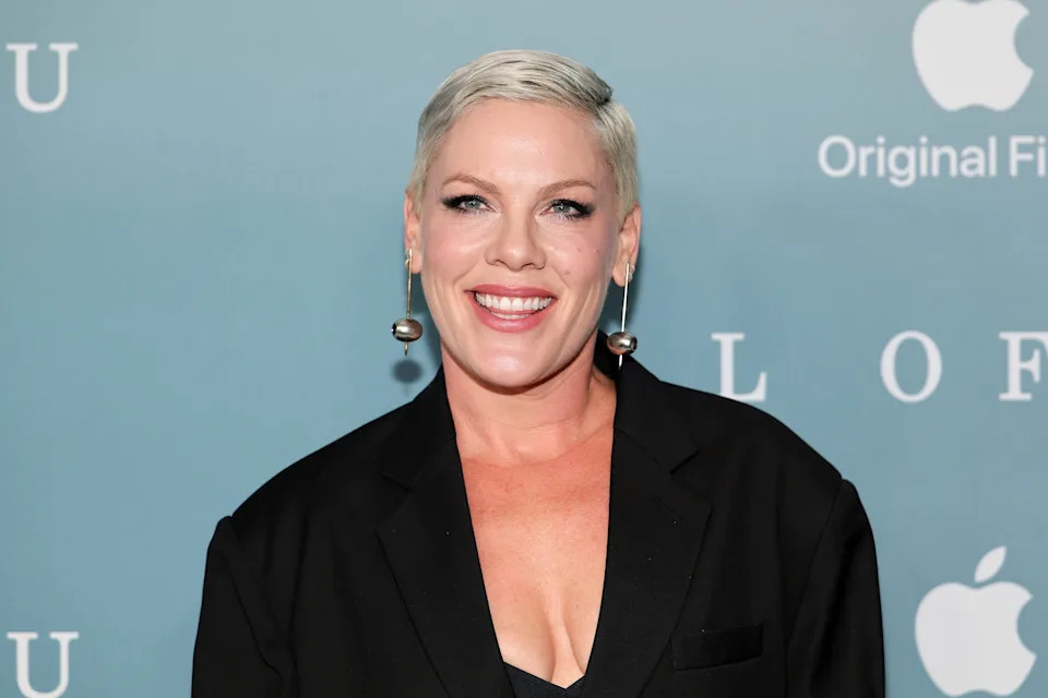 Pink attends Apple's "All of You" New York premiere on September 17, 2025.