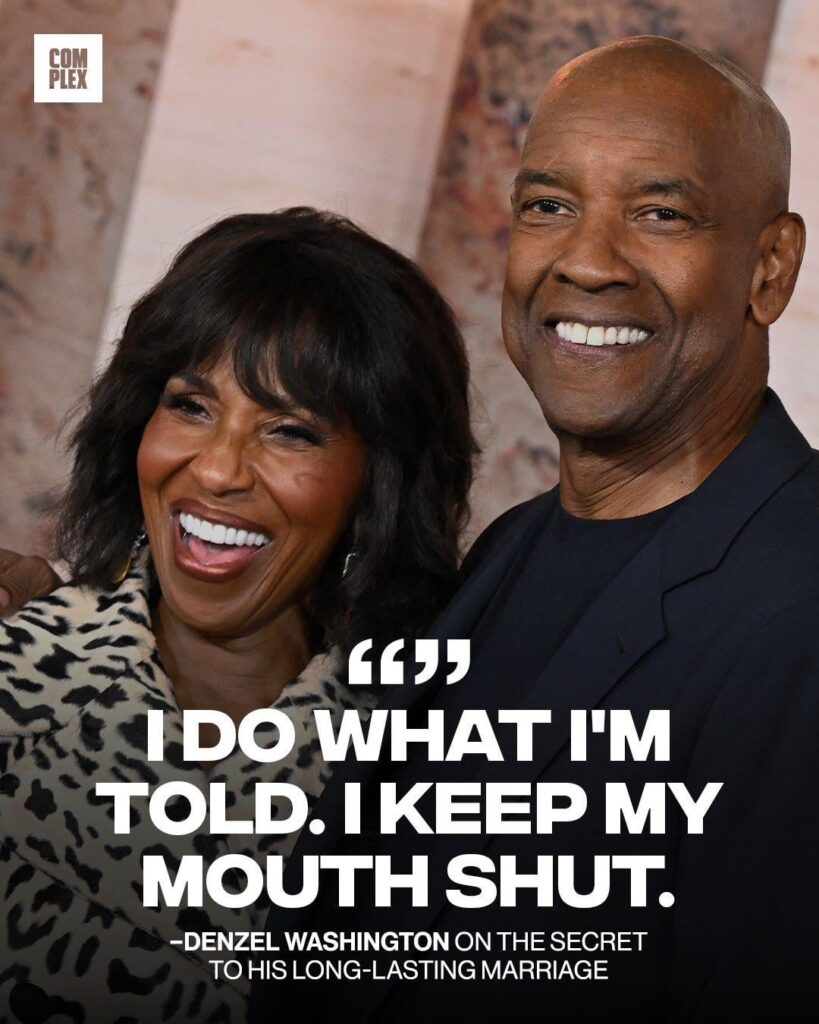 Denzel Washington on the secret to his long-lasting marriage: "I do what I'm told. I keep my mouth shut."