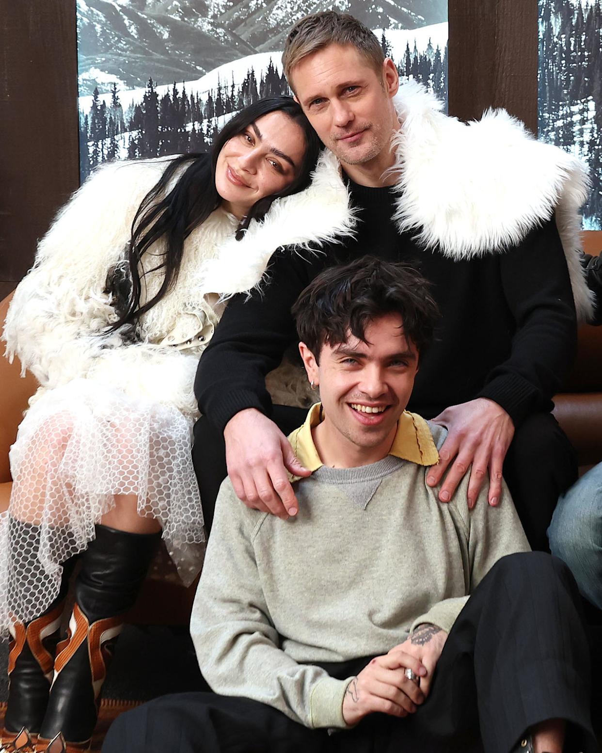 Charli xcx, Alexander Skarsgård and Aidan Zamiri at the Sundance Film Festival (Mat Hayward / Getty Images for IMDb)