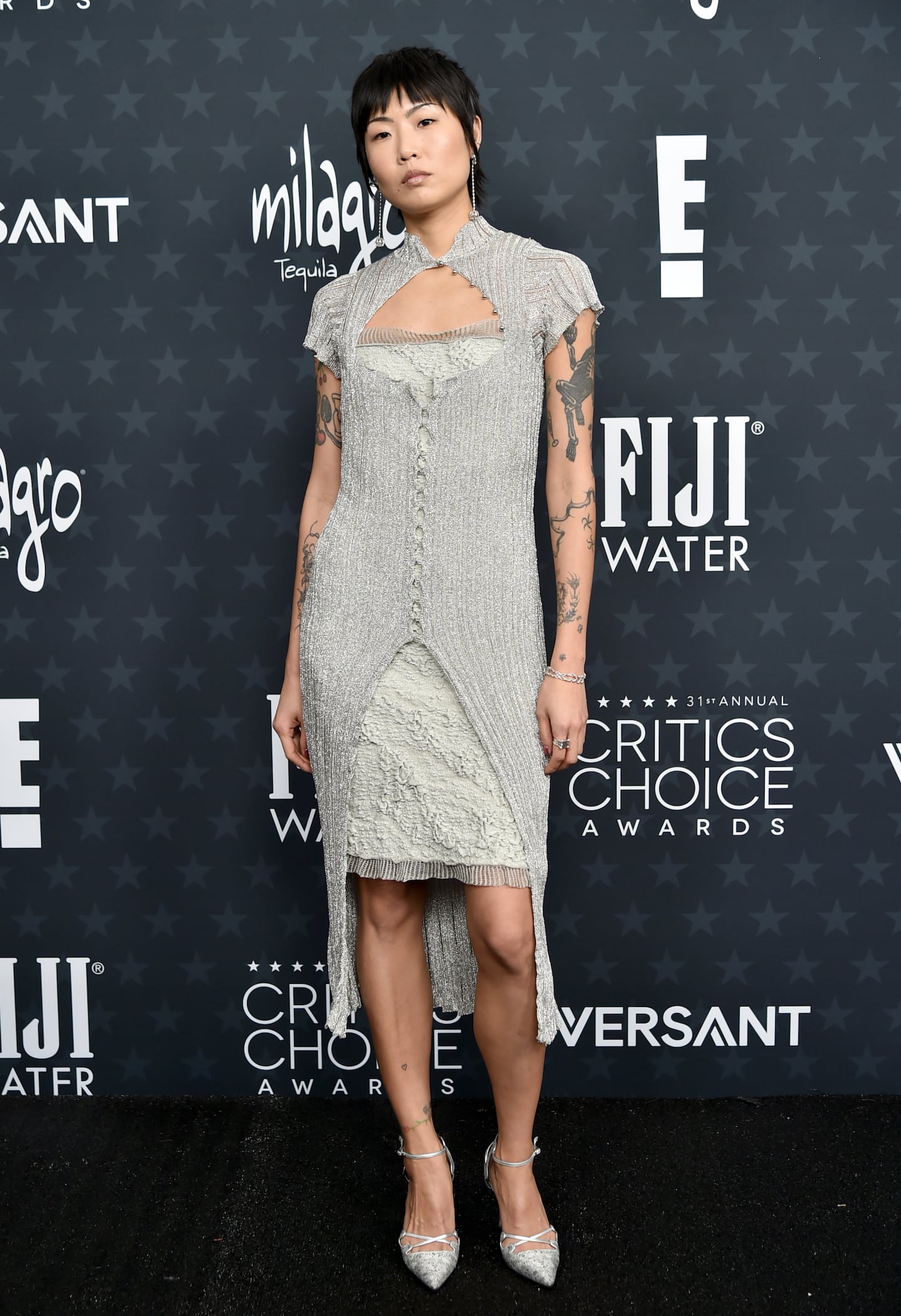 May Hong arrived at the 31st Annual Critics Choice Awards on Sunday at The Barker Hanger in Santa Monica, Calif.