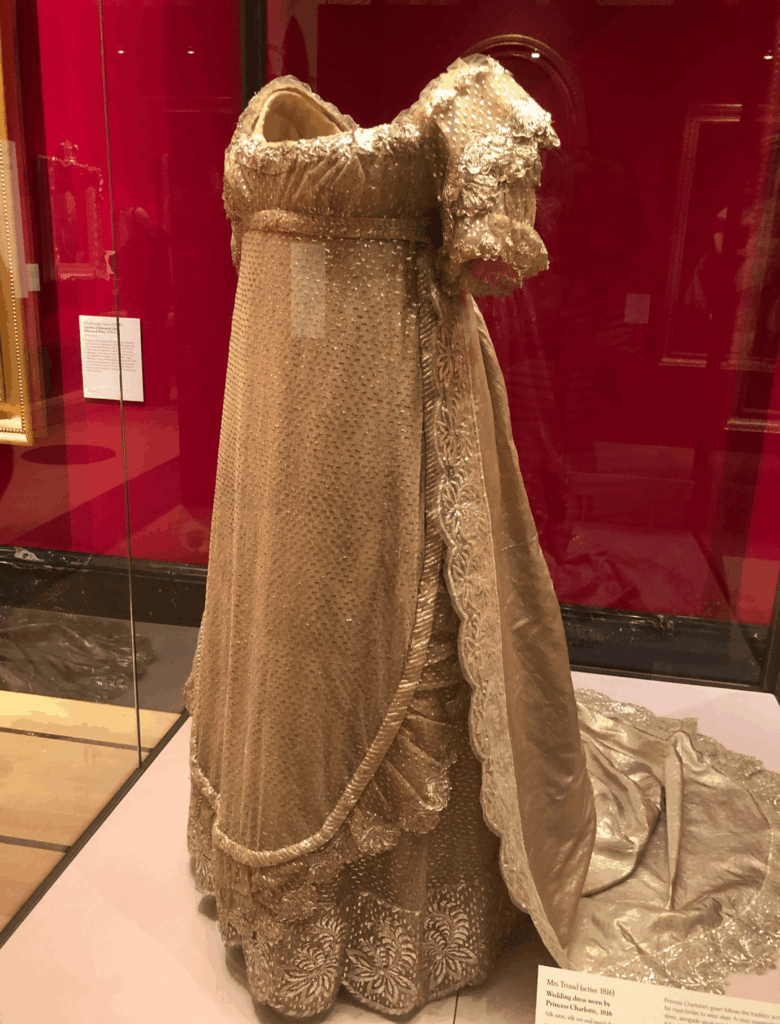 Gown worn by Princess Charlotte of Wales at her wedding to Leopold of Saxe-Coburg in 1816