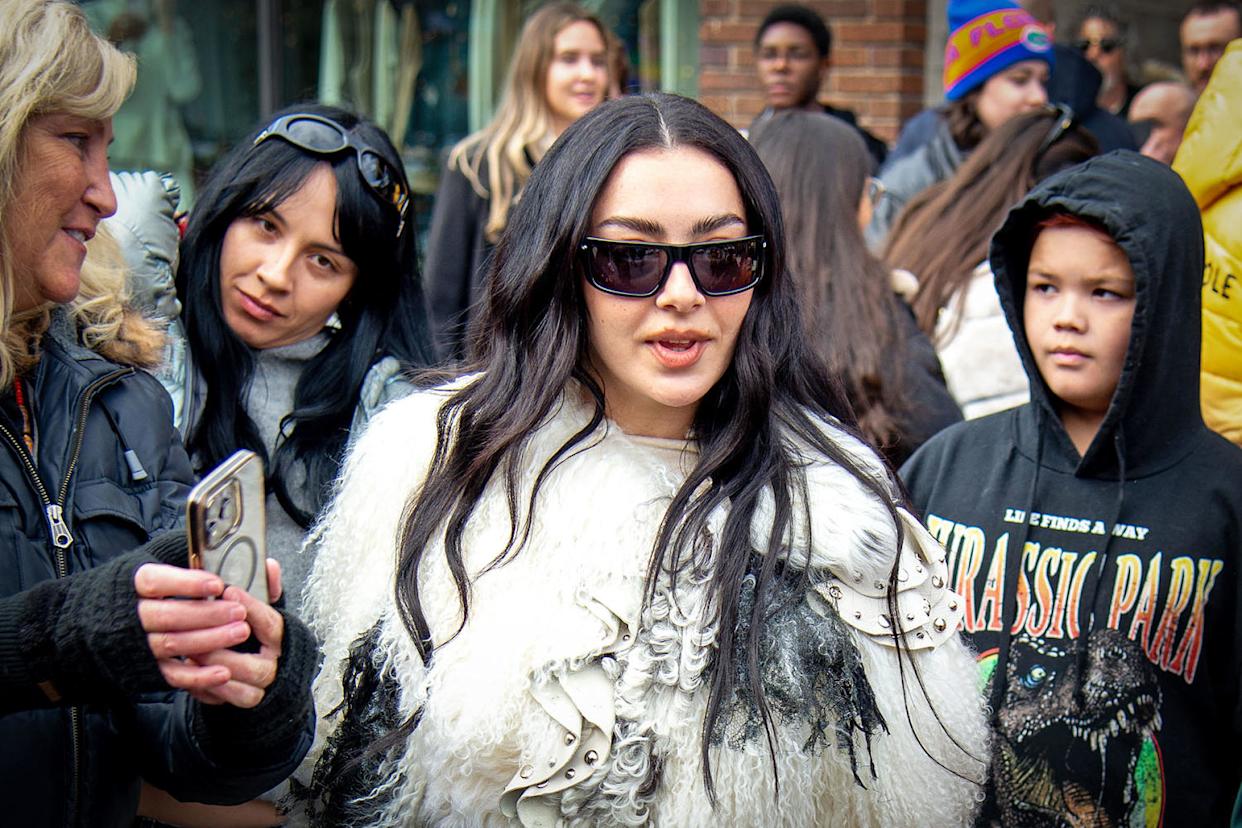 Charli xcx on the street in Park City, Utah, on January 23, 2026. (Declan Manley / GC Images / Getty Images)