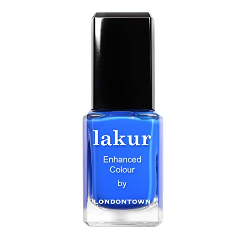 Londontown Lakur Nail Polish - Chip-Resistant, Non-Toxic, Conditions &amp; Hydrates Nails Glossy Electric Blue, Iconic, .40 Fl Oz