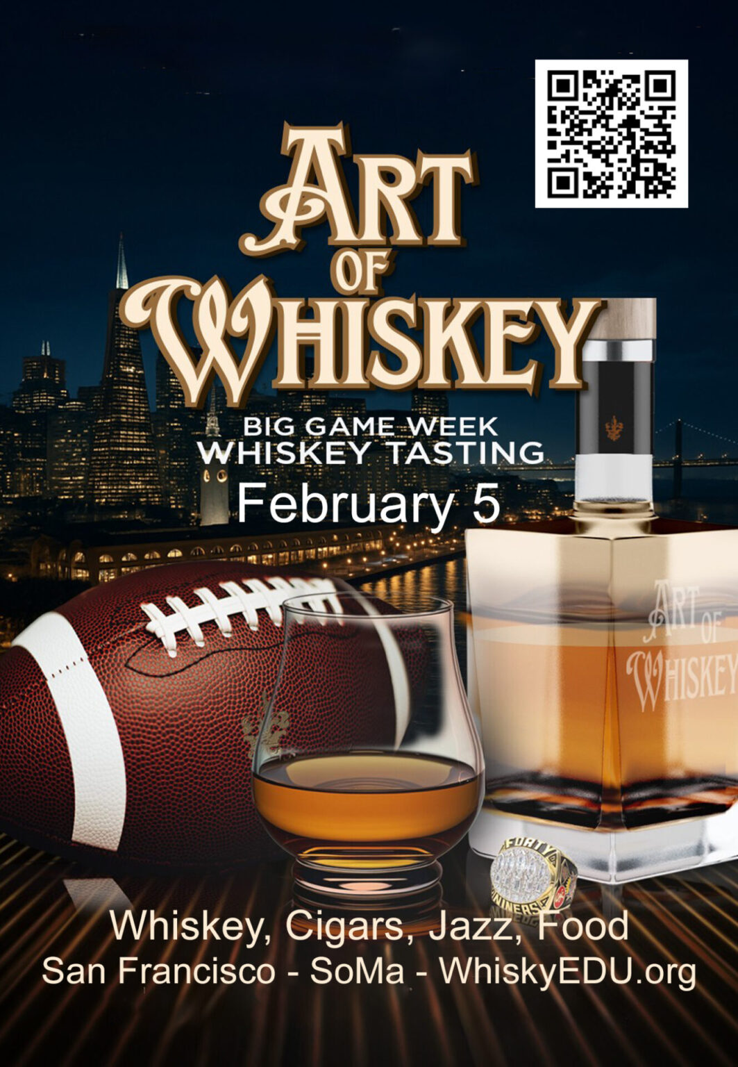 Celebrities, Rare Whiskey, Live Jazz, and Iconic Memorabilia Headline Art of Whiskey During Big Game Week 2026 AOW-2026-Post-Card-4x6-1