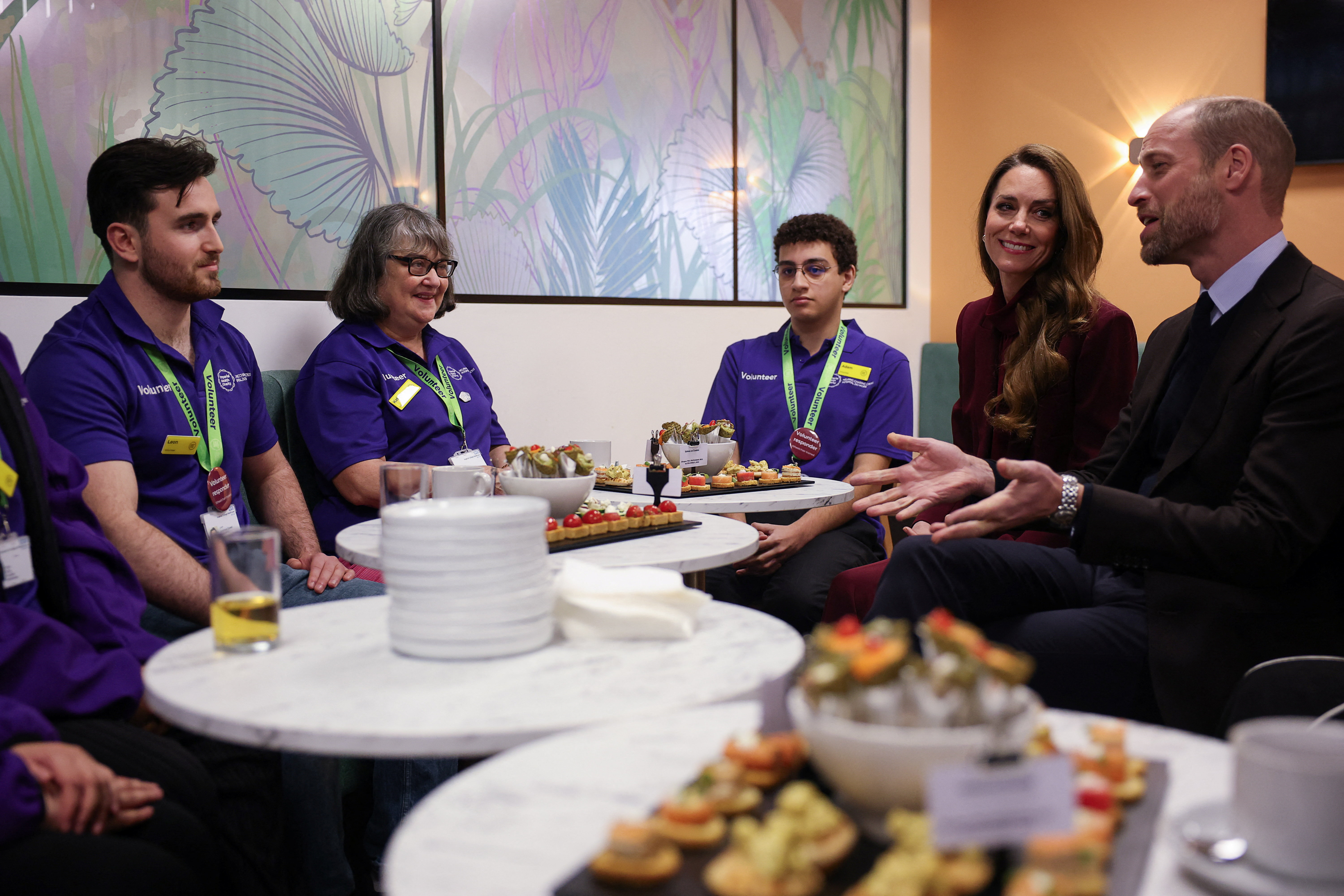 Prince William and Princess Kate meet with NHS nurses.