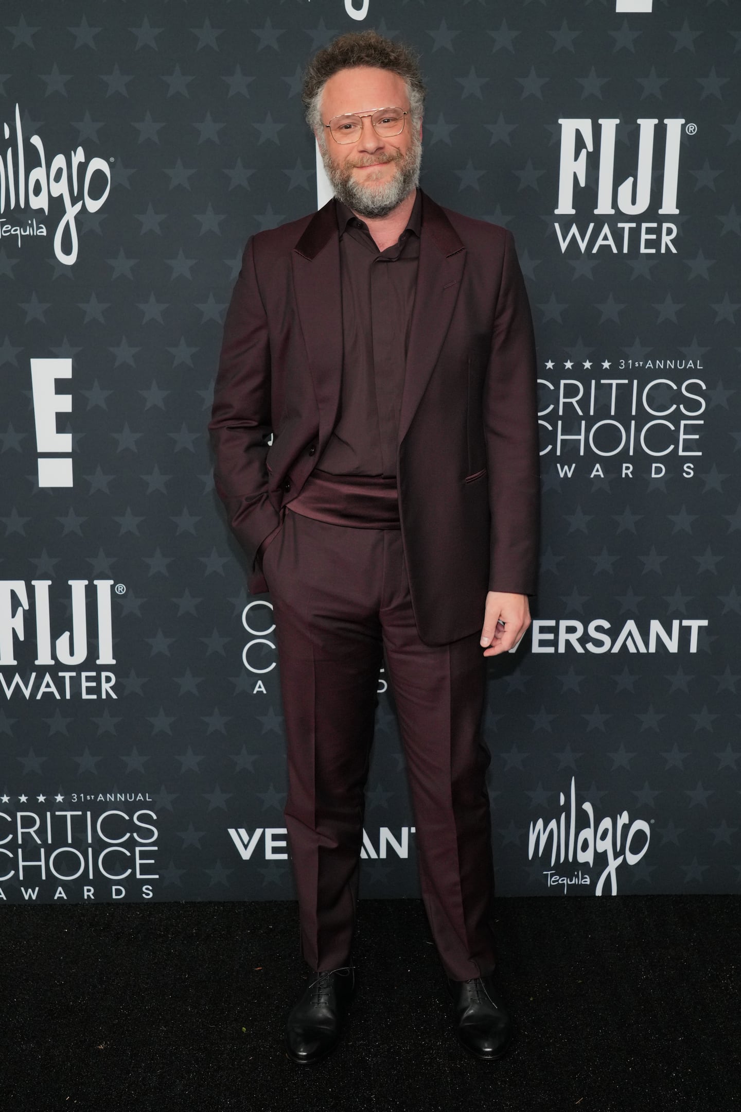 Seth Rogen arrived at the 31st Annual Critics Choice Awards on Sunday at The Barker Hanger in Santa Monica, Calif.